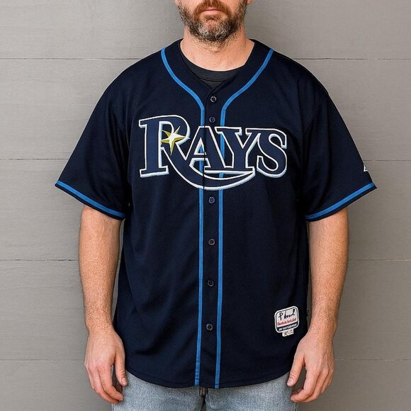Tampa Bay Rays Evan Longoria Size 52 Blue #3 Majestic Authentic MLB Jersey - Picture 1 of 7